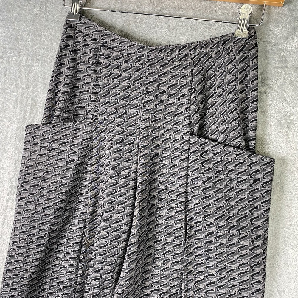 Matthildur Pants Womens Sz S Grey Black Zen Print Artsy French Terry Zip Pockets - Picture 3 of 13